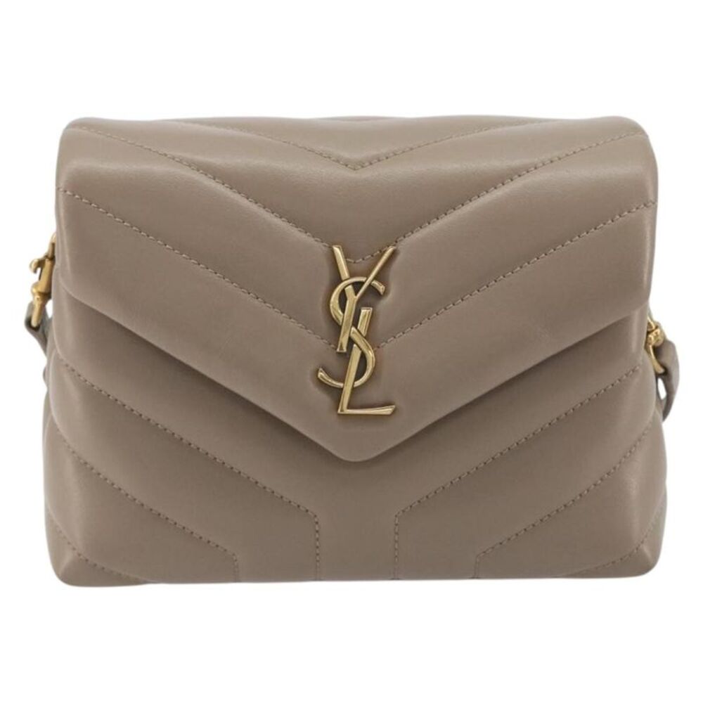 Saint Laurent Loulou Puffer Quilted Leather Beige Leather Shoulder Bag Bag